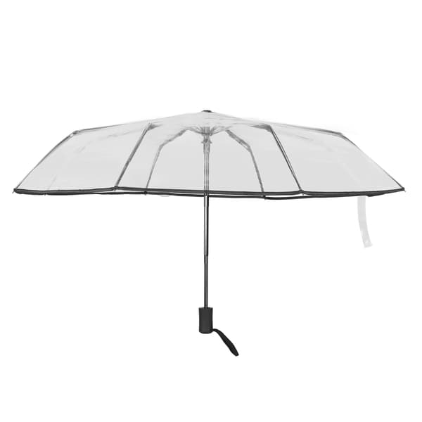 Black Transparent Automatic Umbrella Durable Travel Compact for Backpack Outdoor Adventure