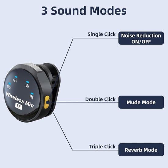 Wireless Lavalier Microphone for iPhone 17/16/15 and Android with Noise Reduction and Charging Case.