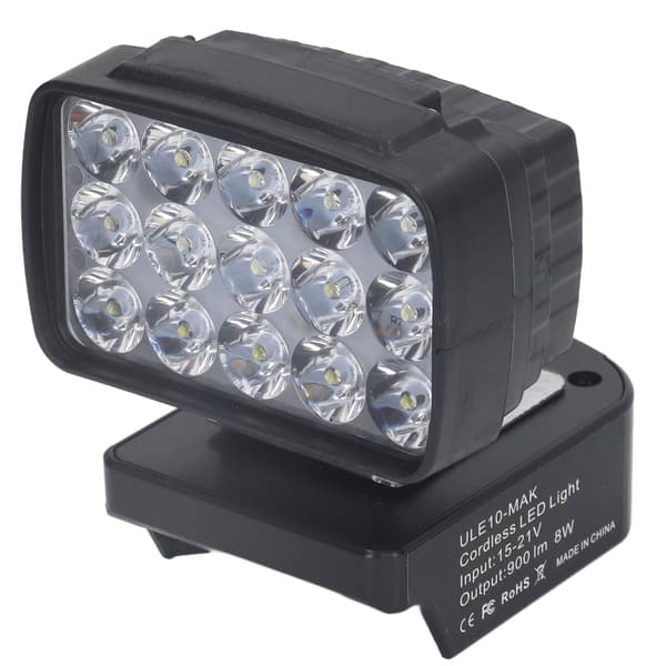 LED Work Light 15 Beads 6500K 15V-21V Lithium Work Lamp for Shops Barns Cars 8W