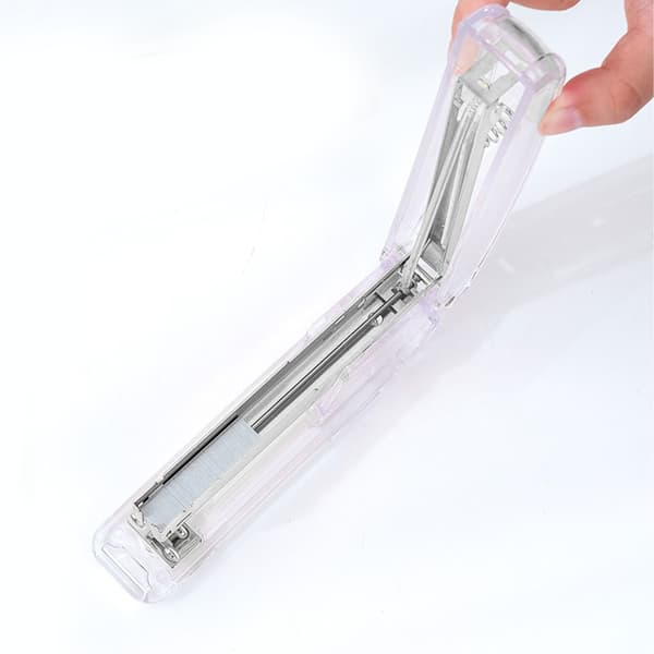 Silver Handheld Stapler, Ergonomic Grip, Easy Stapling, Acrylic Metal Office School Supplies, Minimalist Design
