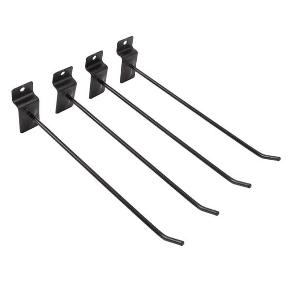 Black Slatwall Hooks 30-Pack, Heavy Duty Display Hooks, Rust-Resistant, Easy Assembly for Retail and Garage Storage