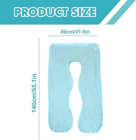 U-shaped pregnancy pillow, removable replacement for nursing pillows, comfortable pregnancy pillow, machine washable, 140 x 80 cm.