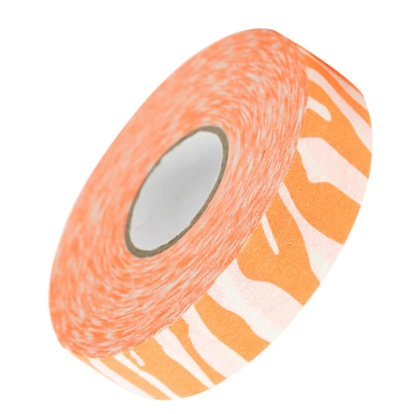 2,5 cm x 25 m Hockeybeskyttende Tape Sport Badminton Stangputer Hockeykøllebånd Oransje Zebra