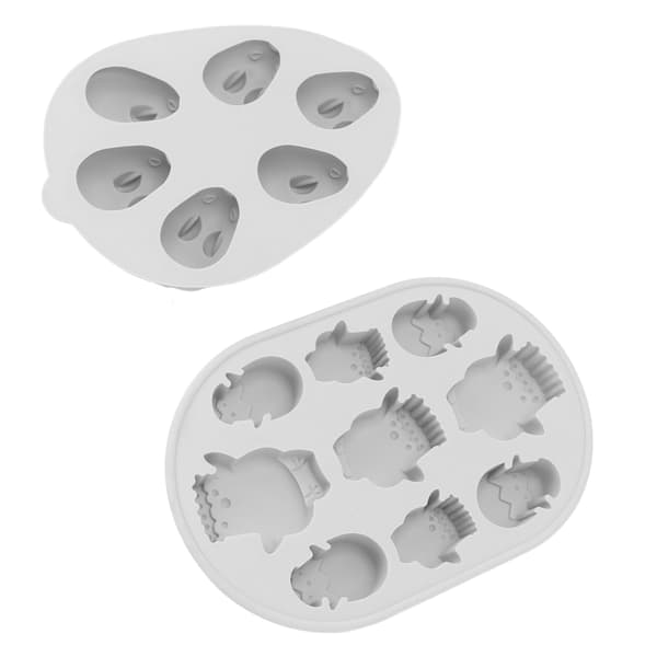 2-pack Easter Bunny and Chick Silicone Mold, Food Grade Non-Stick Chocolate Candy Mold for Cake, Ice, Dessert Decoration
