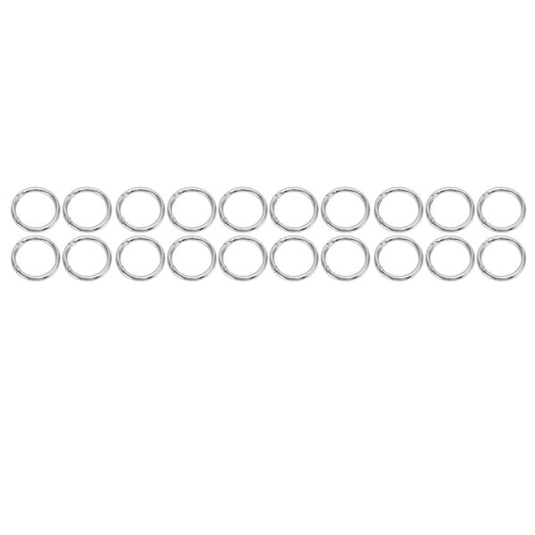 20 st silverfjäder O-ringar 1,57 tum diameter 0,2 tum tjocka kopparlegeringslås för handväskor, väskor, smyckestillverkning, DIY