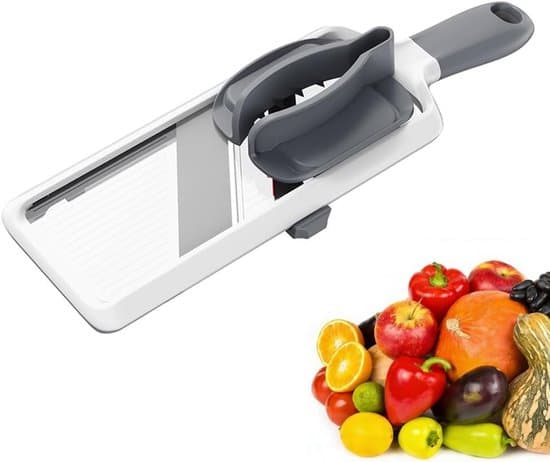 Adjustable Vegetable Slicer with Finger Guard, 3 Cutting Thicknesses for Onions, Tomatoes, and More in the Kitchen