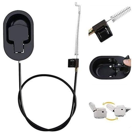 Universal Recliner Cable - Aluminum Cable with Handle 96cm Black - Replacement for Recliner - 1 Piece - Home Use Black