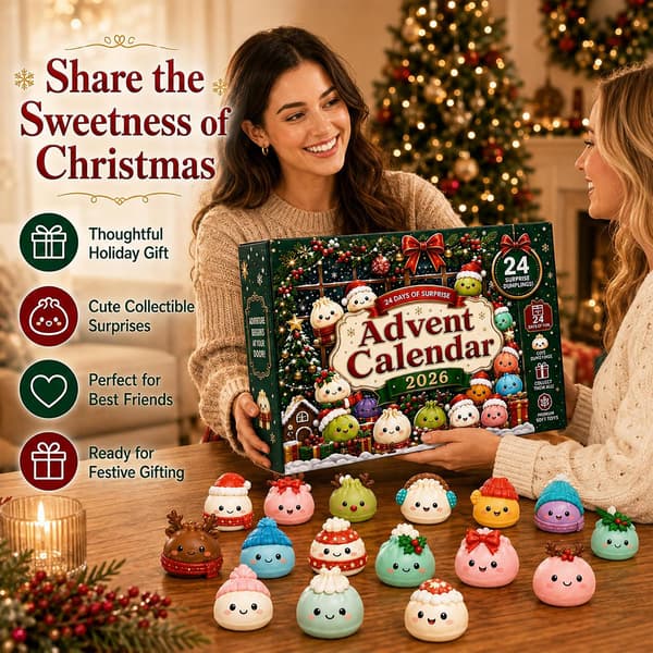 Squishy Advent Calendar 2026, 24 Soft Mini Figures for Christmas Countdown, Soft Squeezable Mini Toys for Daily Countdown Fun, Christmas Stocking Stuffers[LM]
