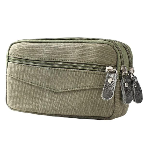 Canvas mobiltelefonfodral utomhus sportkläder bälte multifunktion midjeväska mobil plånbok