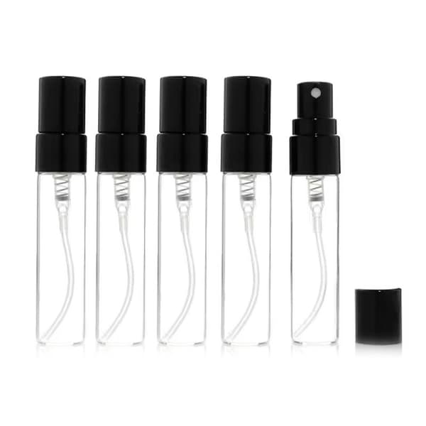 5-pakning - Sprayflaske / Miniflaske i glass - 5 ml