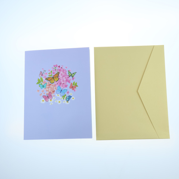Ainutlaatuinen 3D Pop Up -kortti - Perhosia luonnossa & perhoskukkia - Vaimolle, Tyttöystävälle, Äidille, Mummulle - Syntymäpäiville, Vuosipäiville, Äitienpäivälle