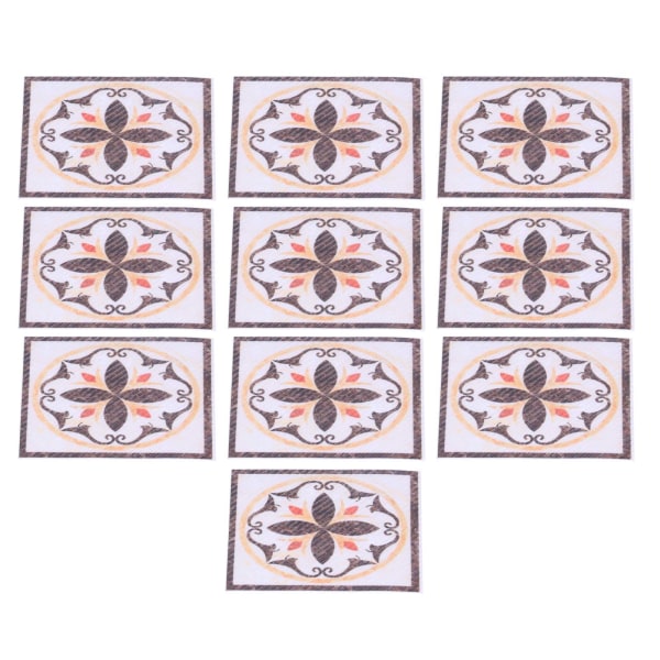 10 st 8x8 cm PVC-kakeldekaler Vattentäta självhäftande diagonala dekaler Golvdekoration för kök och badrum