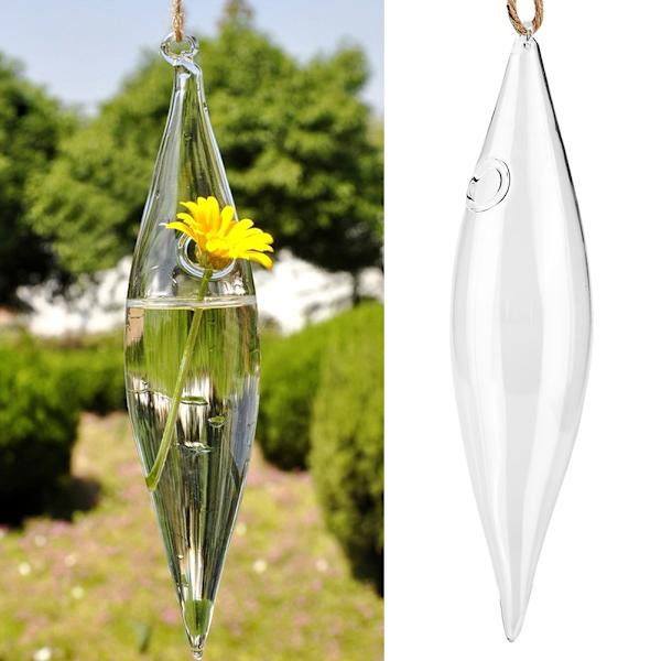 Hængende Glas Blomsterpotte Terrarium Beholder Hjem Have Dekoration Glasflaske