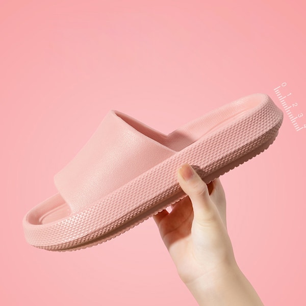 Mænd Kvinder Brusebad Tøfler Bløde Elastiske Elegante Badeværelse Hurtigtørrende Slides Sandaler 38‑39 (26cm til 37‑38 Fod) Pink