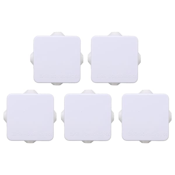 5-pack IP55 Waterproof Junction Box with Rubber Seals for Outdoor Electrical Connections