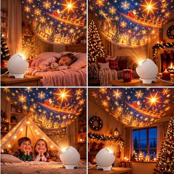Magisk juleprojeksjonsnattlampe USB-juleprojektor for innendørs bruk 1 pc