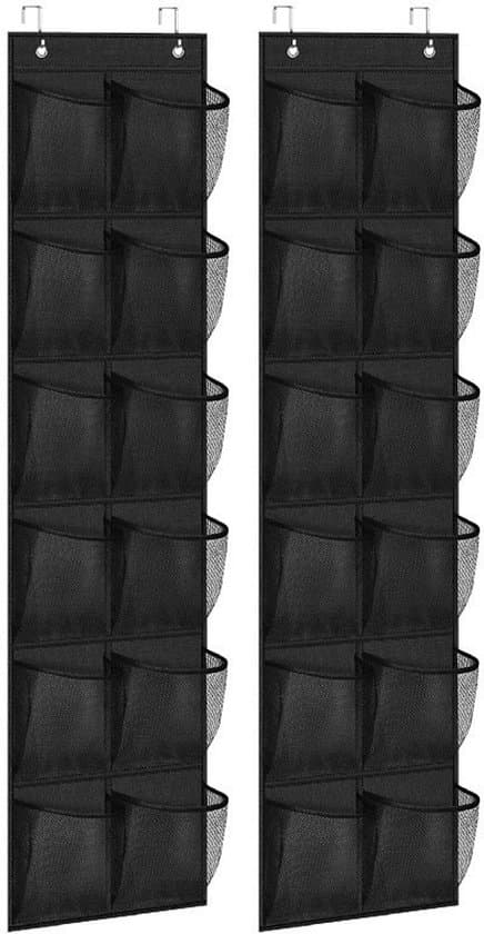 2-pack Over-the-Door Shoe Storage with 12 Pockets, Space-Saving Rack