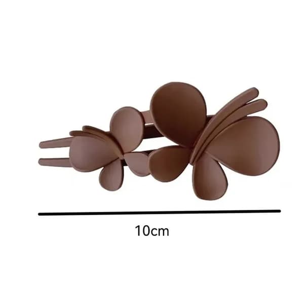 Sæt med 5 matte sommerfuglehårklemmer - Robust harpiks - 10 cm - Til medium/tykt hår