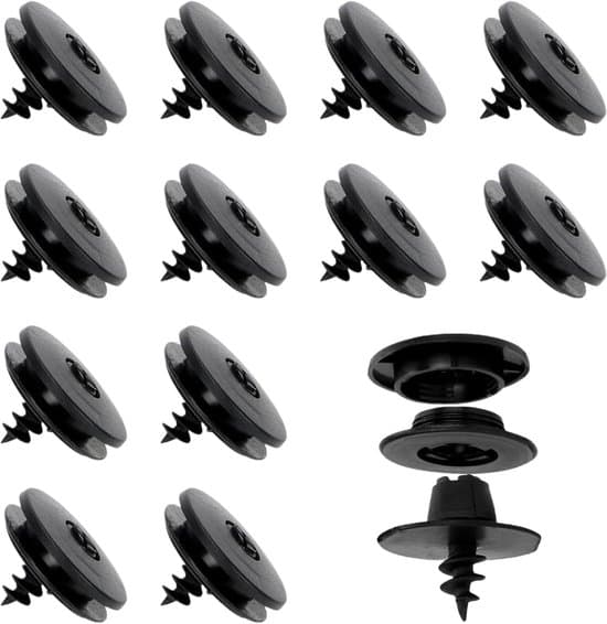 Floor Mat Clips - Mat Fastener - Car Interior - Universal Fit - 35mm Diameter - Black