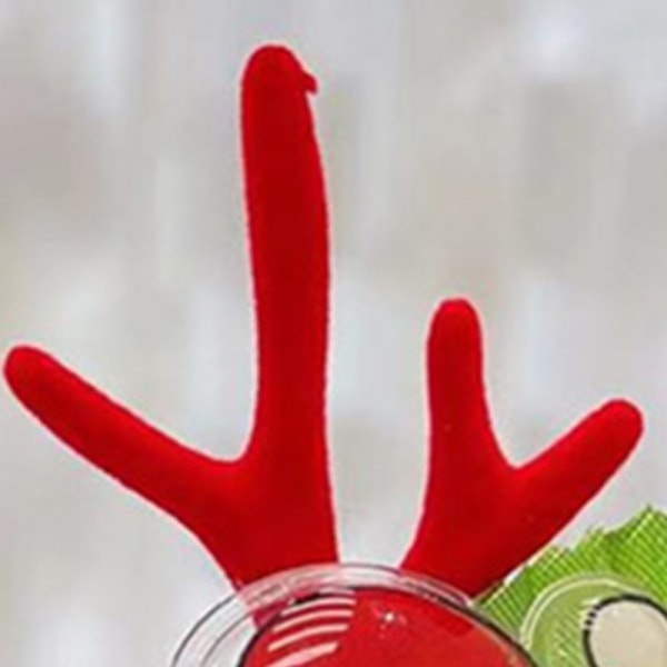 Christmas Antler Hårklämmor Söt utsökt plysch renhår Spännband för julfester Födelsedagsfester Cosplay 17# PVC tomte röda horn