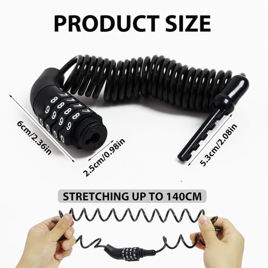 17 mm thick robust U-shaped bicycle lock, suitable for road bikes, electric bikes, folding bikes and mountain bikes.