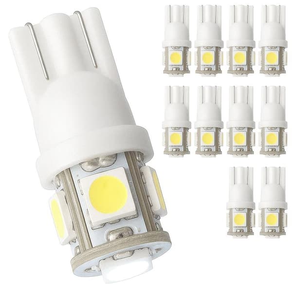10 kpl - T10 W5W diodipolttimot - auton LED-valo - valkoinen White