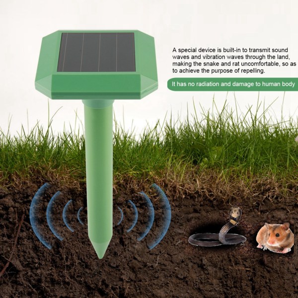 Solar Power Outdoor Animal & Pest Repeller för mus Snake Cat Rabbit Dog