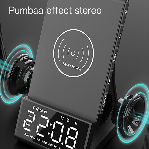 Trådlös Bluetooth-laddare väckarklocka