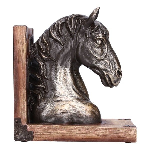 Multifunctional Horse Head Sculpture Resin Horse Bookends for Home Office Living Room