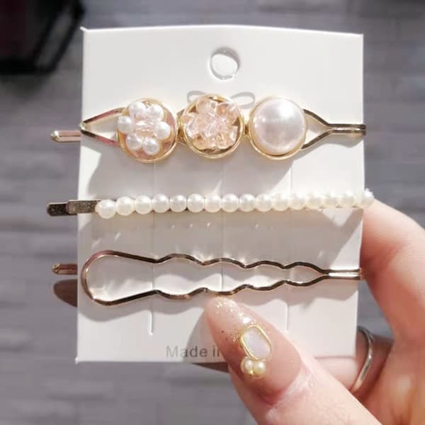 Perleklemme Delikat Udsøgt Legering Trendy Hårklemmer til Piger Håraccessories Hvid