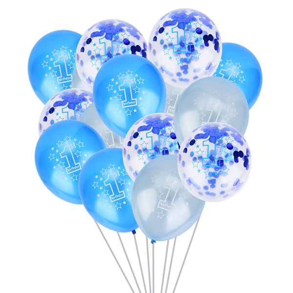 15 stk 12 tommers latexballonger med konfettitrykk, gjennomsiktige ballonger til babyshower (C)