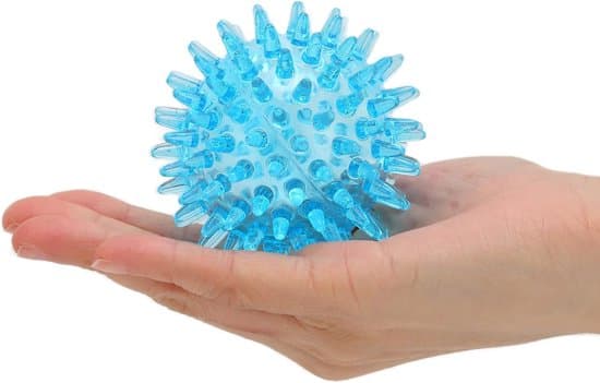 Plus - Massagebolde til stresslindring og muskelgenopretning (blå, 7 cm) med hul blød zoneterapi