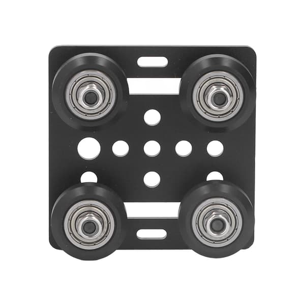 Aluminum Profile Pulley for V-Slot Guide Rail Pulley 3D Printer Rear Support Plate with 4 Pulleys