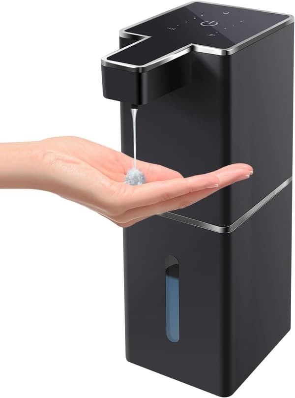 Automatic Liquid Soap Dispenser, Touchless Dispenser (380ml / 12.8oz, Rechargeable, Wall-Mounted, 4 Speeds)