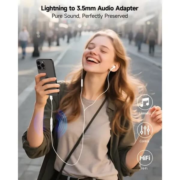 Lightning till 3,5 mm hörlursadapter (2-pack) — Ljudadapter/omvandlare för iPhone