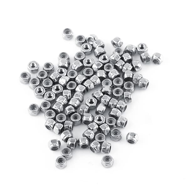 Stainless Steel SS304 Nylon Insert Hex Lock Nuts Set (M2, 100 Pcs)