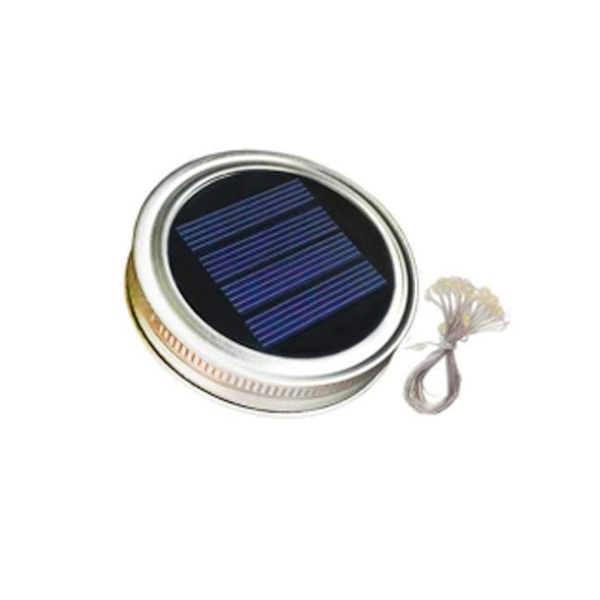 Solcelle-Glaslåg med Lysstreng LED Vandafvisende Fe-Glaslåg Lys til Terrasse Have Bryllup