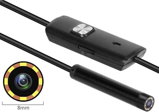 USB-endoskooppi iPhonelle – Langaton HD-tarkastuskamera – WiFi-endoskooppi Androidille ja iPhonelle - 1m – Musta