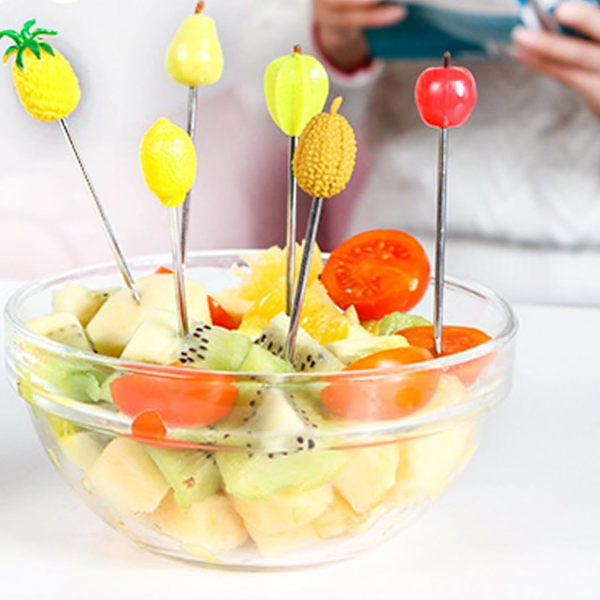 6 stk/sett Søte Fruktgafler Dessertkakegafler Sett Hjemmefestgave (grønn)