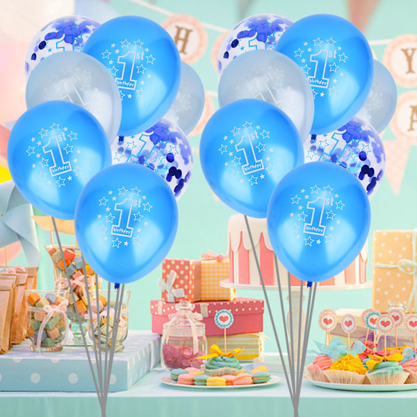 15 stk 12 tommers latexballonger med konfettitrykk, gjennomsiktige ballonger til babyshower (C)