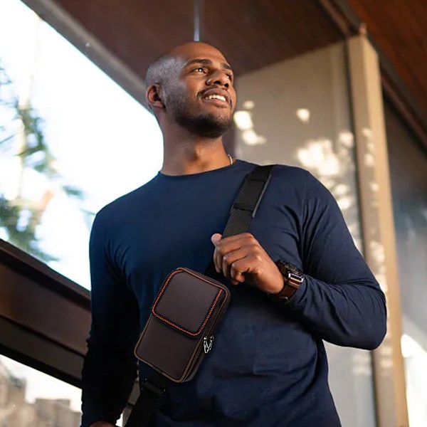 Vertikal PU läder mobiltelefon Fanny pack man bär bälte multifunktion mobiltelefon väska
