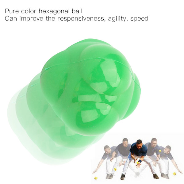 Silikon Hexagon Agility Reaktion Hastighetsboll Fitness Träningsleksaker för Nybörjare (Grön)