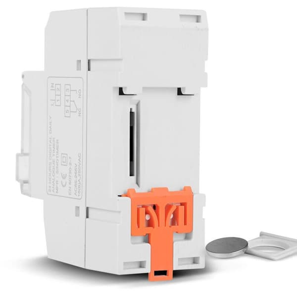 24-timmars digital LCD-display, elektronisk klocka, 85-265V, DIN-skenmontering, programmerbar smart analog timerbrytare med 15-minutersintervall (16A)