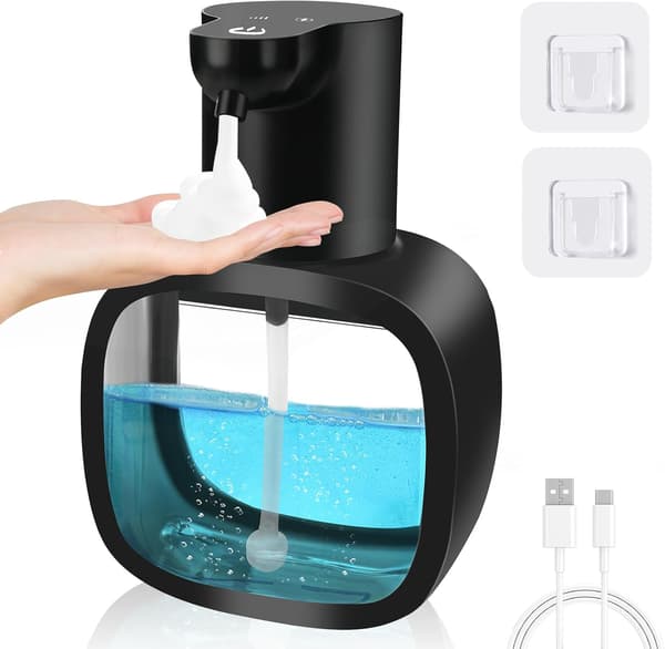 500 ml Automatic Soap Dispenser, USB Rechargeable, Electric Sensor Soap Dispenser, IPX5 Waterproof, Touchless Foaming Soap Dispenser
