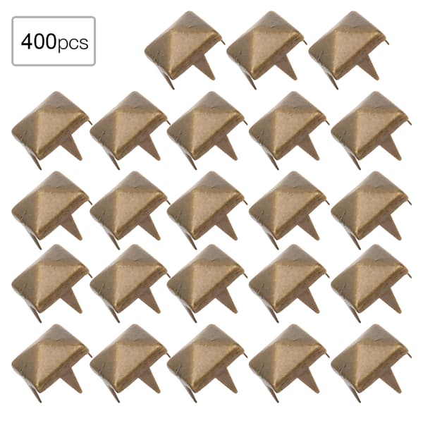 400 pcs 4-7 mm DIY Leather Craft Pyramid Studs Square Rivets for Bag Shoe Belt Bronze