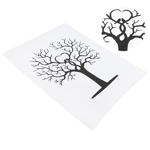 Fingeravtrycksträd DIY Gäst Signatur Sign&#8209;In Bok Canvas Tumtryck Målning