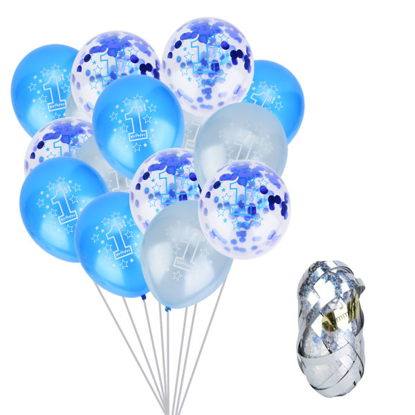 15 stk 12 tommers latexballonger med konfettitrykk, gjennomsiktige ballonger til babyshower (B)