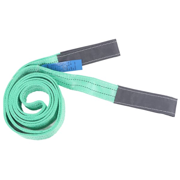 Polyester Rigging Lifting Strap Industrial Crane Flat Heavy Duty Lifting Sling 2000kg Capacity 4 Meter 2 Eye Buckle Green