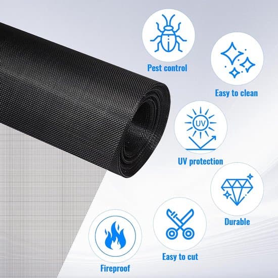 Fine-mesh fiberglass window screen - Black - 100 x 100 cm