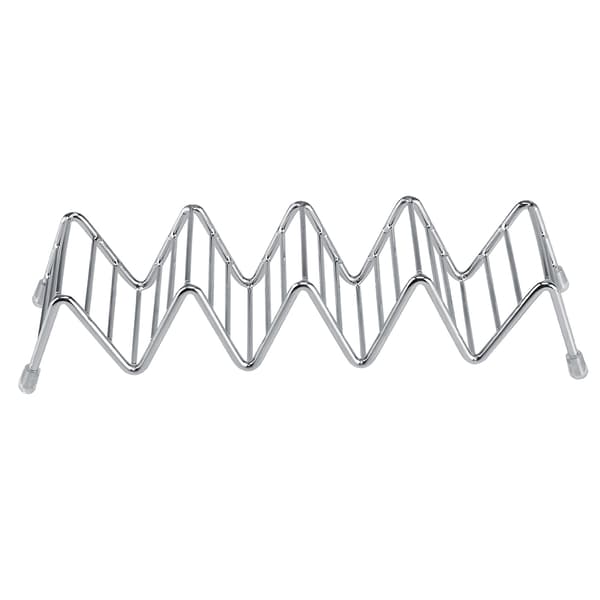 Wavy Stainless Steel Taco Holder, Display Stand, Shell Rack, 4-5 Compartments